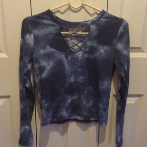 Blue Tye Dye Hollister Crop Top